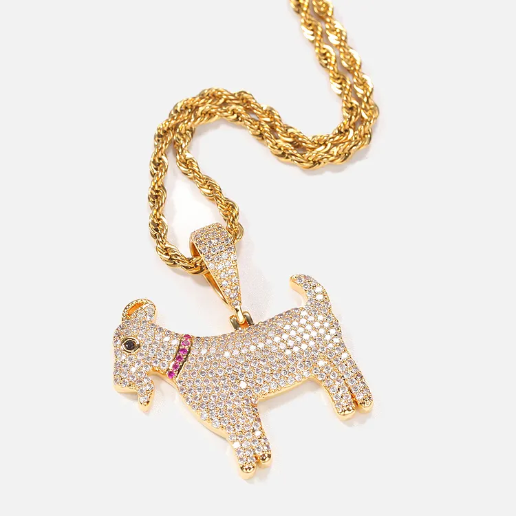 Iced Out Goats Pendants Hip Hop Bling Bling For Men