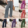 Pantalon smock&eacute; &agrave; poches en m&eacute;lange de lin Fresh Air
