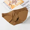 Men's Pouch Trunks Ice Silk Enhance Underwear Briefs Low-Rise Ultra-Thin Bulge Pouch Sport Underpants