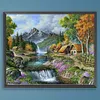 Forest Waterfall-Paint by Numbers Acrylic Painting 50*40CM