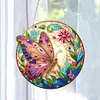 5D Diamond Painting Double Sided Effect  Stained Glass Panel Decorative Home Garden Decoration Hanging Kit(Butterfly)