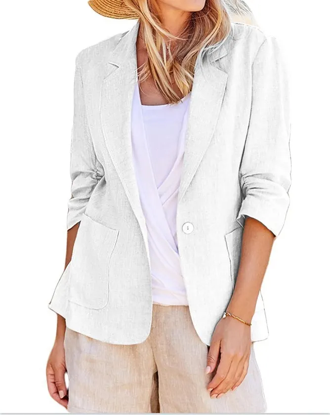 Plain Shawl Collar Casual Blazer