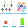 6pcs/set Cross Diamond Painting Keychain DIY Diamond Mosaic Kit Bag Pendant 