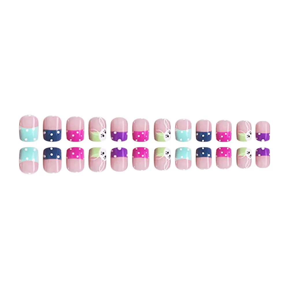 Churchf Churchf Square Armour A Lovely Polka Dot Rabbit Nail Piece Wearing Armor Removable Nail Nail Piece