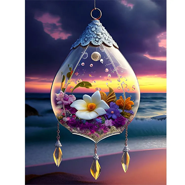 Beach Crystal Scenery 30*40CM(Canvas) Full Round Drill Diamond Painting gbfke