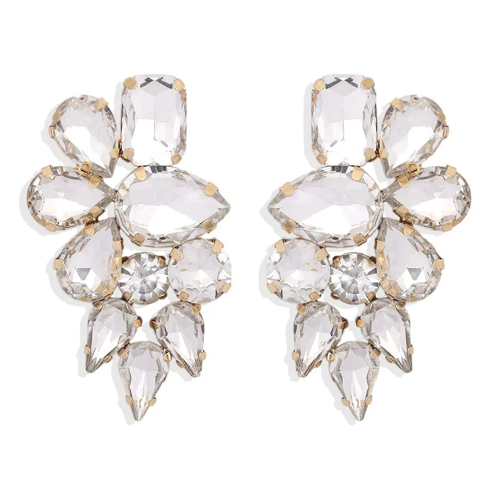 Dvacaman New Shiny Rhinestone Earrings Tassel Drop Earrings For Women Luxury Jewelry Long Dangle Earrings 2022 Party Accessories