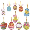 10pcs Diamond Painting Cartoon Easter Chick Pendant