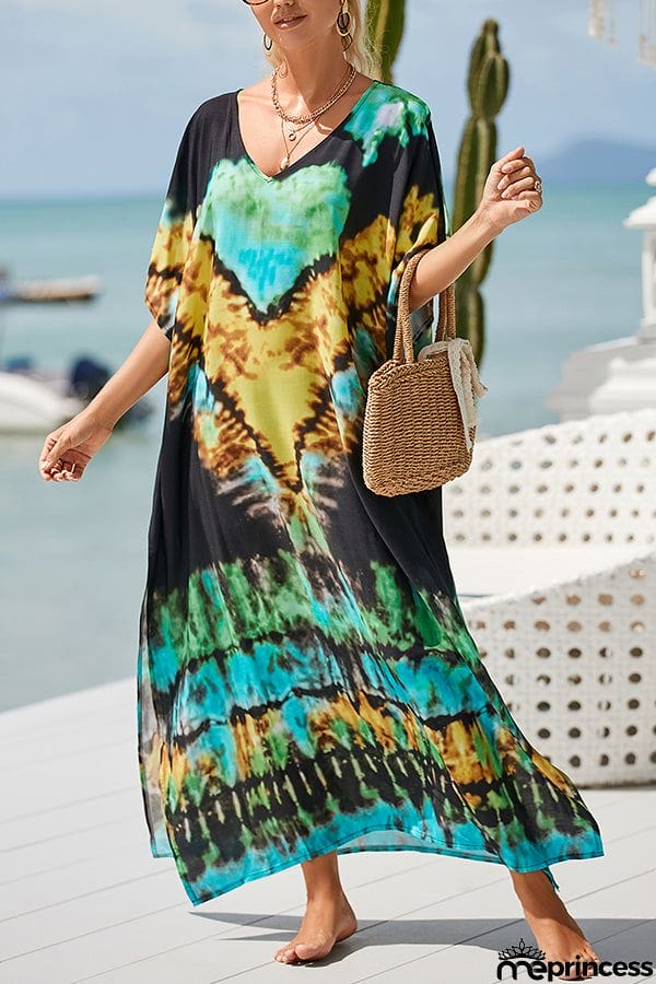 Rayon Positioning Vacation Robe Sunscreen Shirt Dress