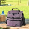 Insulated Lunch Bag Double Deck Lunch Box for Work Camping Hiking Beach Picnic