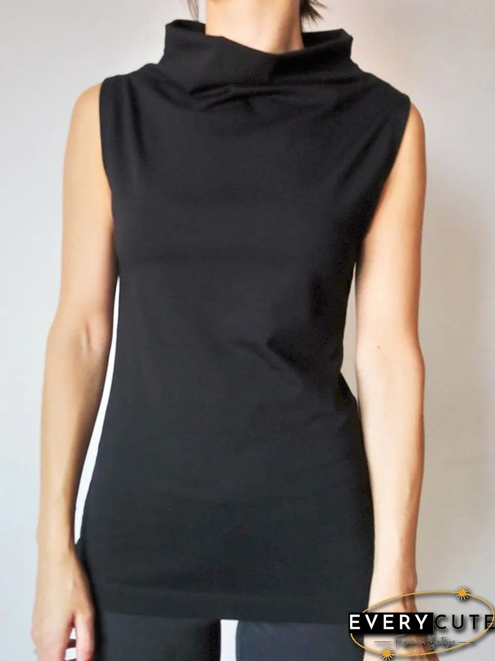 Solid Sleeveless Casual Shirts & Tops