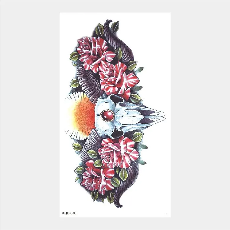 Sdrawing Temporary Tattoo Stickers Animal Tiger Lion Wolf Head Domineering Half Arm Big Picture Water Transfer Tatto Sticker