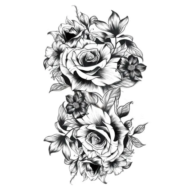 Waterproof Temporary Tattoo Stickers Butterfly Tiger Feather  Design Tattoo Children Black Body Art Fake Tattoos for Men Women