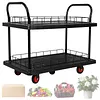 [US Local Warehouse] 2 Shelf Heavy Duty Rolling Utility Cart 880lbs Capacity Serving Cart with Wheels