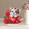 Acrylic Special Shaped Romantic Valentines Day Desktop Diamond Art Kits for Home