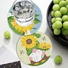 6Pcs/set Diamond Painting Flower Coaster Cup Cushion Home Decor