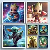 (Multi Style)Groot And Yoda-Full Embroidery 3 Strands 11CT Stamped Cross Stitch-40*40CM
