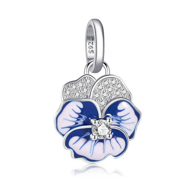 Blue Flower Plated Pendant