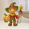 Halloween-Vogelscheuche aus Acryl (Kopf sch&uuml;tteln) &ndash; 5D-Bastelornament zum Selbermachen