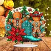 Acrylic Christmas Santa Snowman Cardinal Diamond Painting Desktop Decors Kit
