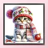 Winter Cat - 18CT Stamped Cross Stitch - 30*30cm