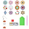12 Pairs Double Sided Diamond Painting Earrings for Women Girls (Flower)