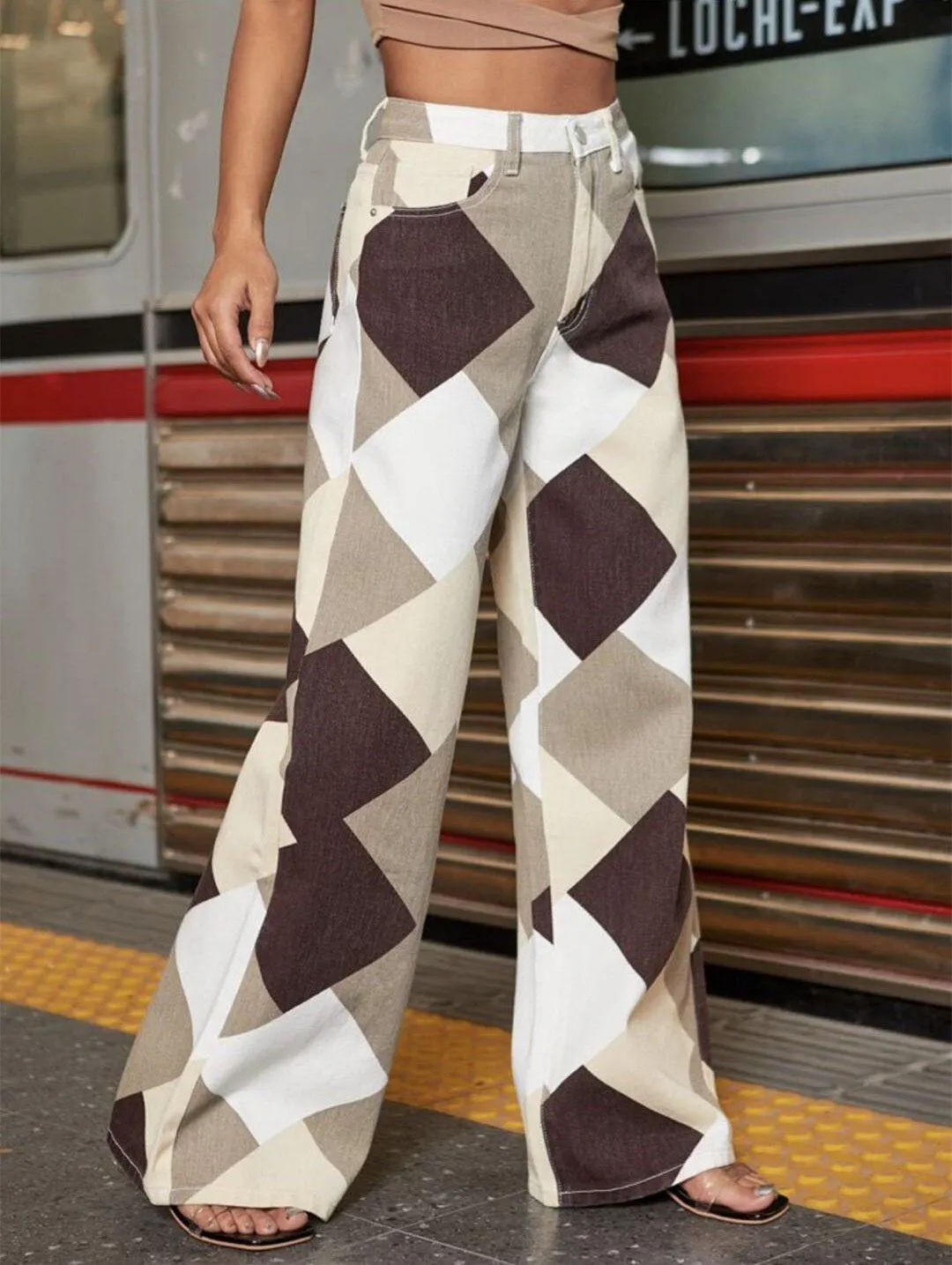 Brownm Harlequin Wide Leg Jeans
