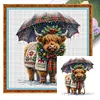 (Stamped/Counted) Christmas Highland Cow-11CT Cross Stitch 40*40cm
