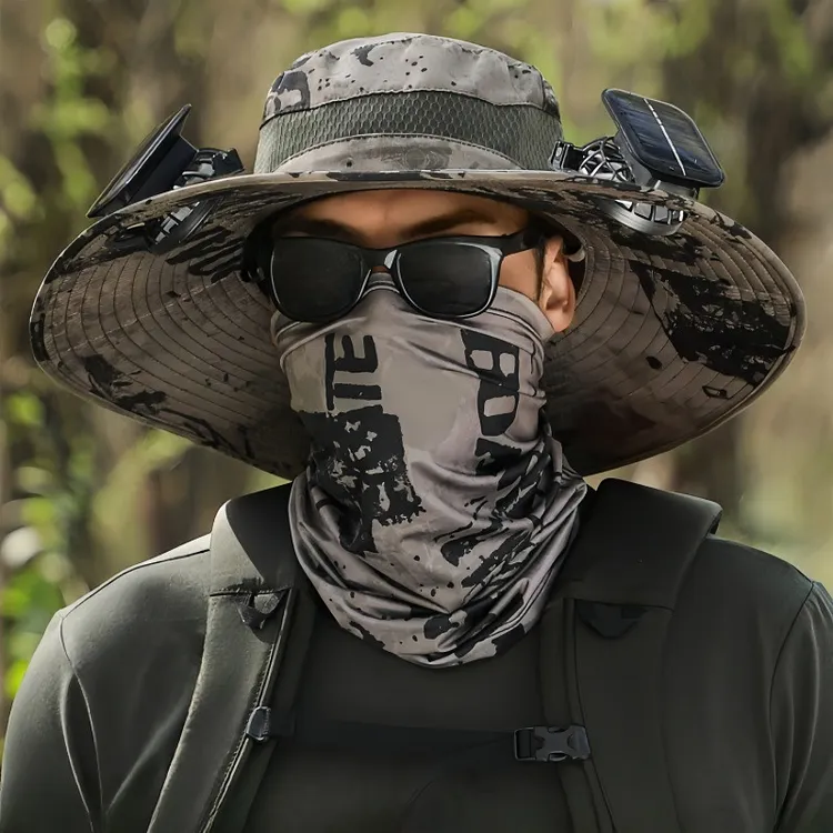 🌬️Hot selling in summer⛱️ - Rechargeable fisherman hat with fan sun hat