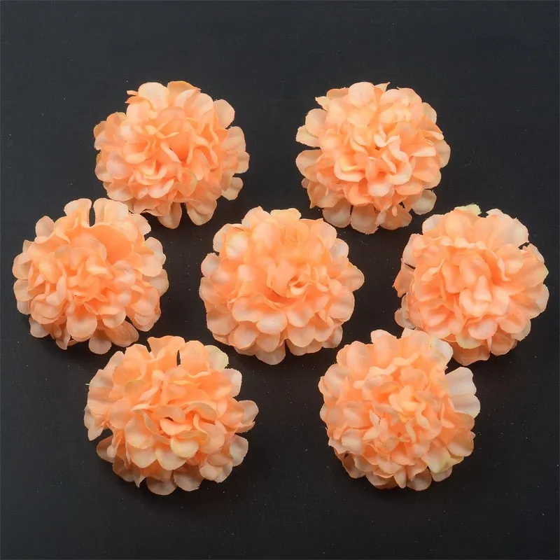 10pcs/lot Artificial Flower Silk Hydrangea Head For Wedding Decoration DIY Wreath Scrapbooking craft Cheap Fake Flowers