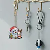 (US Local)12Pcs Christmas Diamond Painting Keychain Rhinestone Painting Keychain Pendant