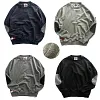 Casual Terry Flocking Thickened Sleeve Patch Round Neck Sports Sweatshirt