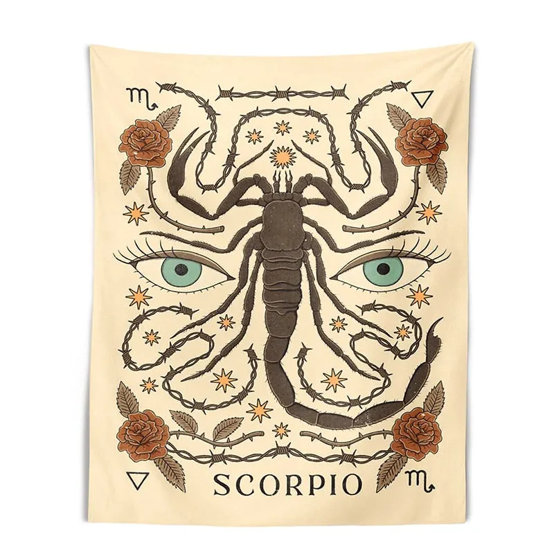 Constellation Tarot Tapestry Boho Tapestry Tarot Card Tapestry Wall Hanging Trippy Divination Beach Mat Sun Moon Wall Decor