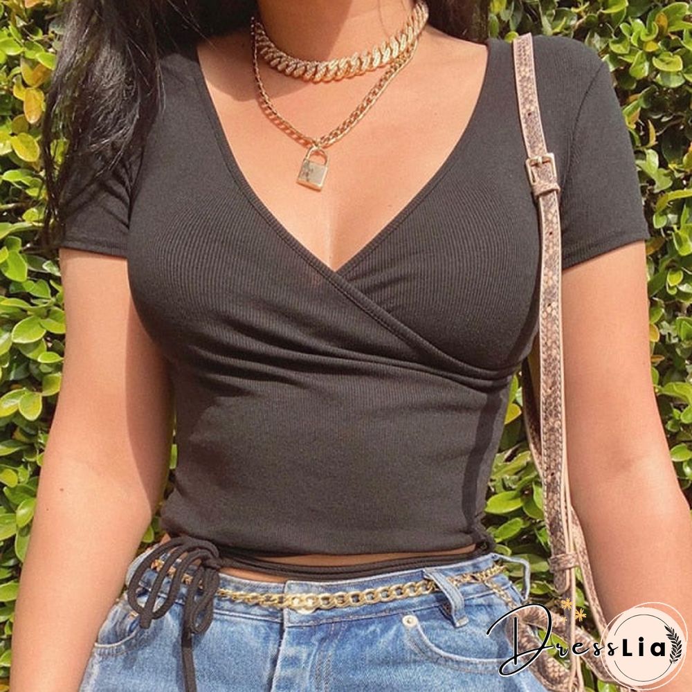 Casual Solid O-Neck Long Sleeve Crop Top Women Side Drawstring Ruched White T-Shirt Female Tee Shirt Top For Women Clothing