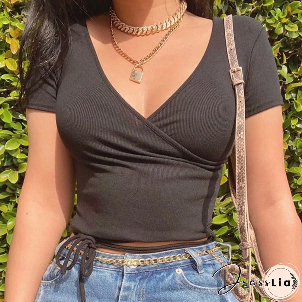 Casual Solid O-Neck Long Sleeve Crop Top Women Side Drawstring Ruched White T-Shirt Female Tee Shirt Top For Women Clothing