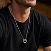 Eye of God Lucky Beads Pendant Necklace -  Trendy Cool All-Match Double Ring Vintage Pendant
