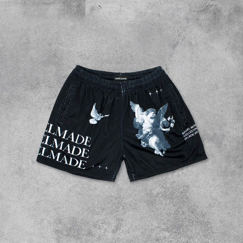 Angel Made Peace Dove Mesh Street Shorts elevenforest