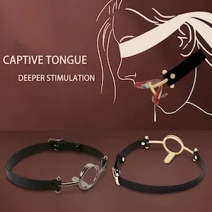 pornhint Pornhint Cowhide gag, open BDSM gag, gag, O-ring gag, BDSM gag, gag, bondage gag, fetish gag, silicone gag, slave gag