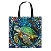 Glass Painting series Turtle - 11CT DIY Stamped Cross Stitch Shopping Bag 40*40cm/15.75*15.75in