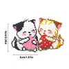 2Pcs Strawberry Cat Bead Cross Stitch Keychain Mosaic Beads Embroidery Keyring