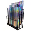 [US Local Warehouse] Fabric Roll Storage Rack 3 Tier Car Window Film Display Rack Adjustable Height Metal Vinyl Roll Storage Stand Detachable Fabric Display Organizer for Leather Rolls/Window Film/Wallpaper