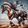 Indian Horse-11CT Stamped Cross Stitch 40*40cm