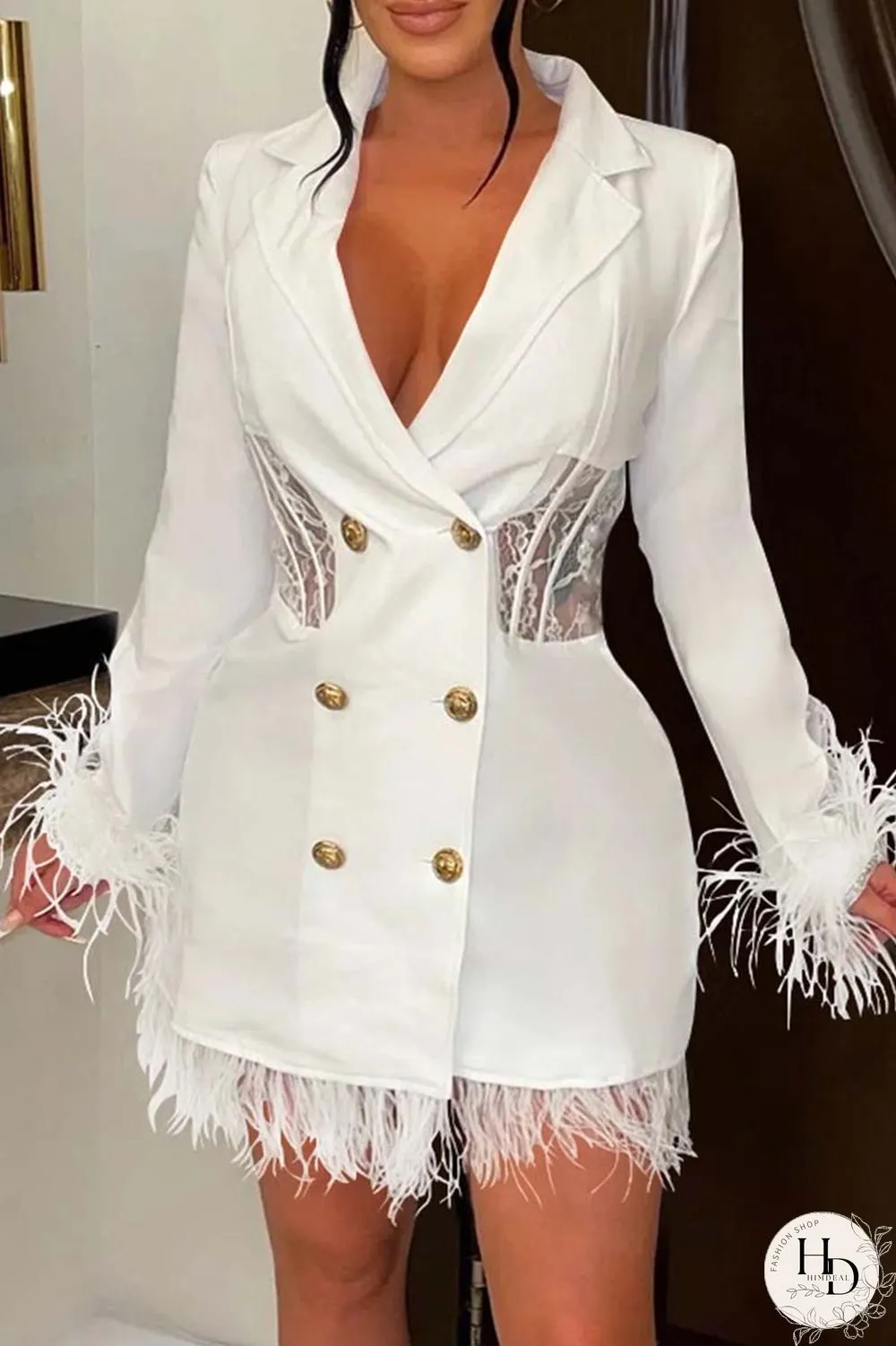Orange Casual Solid Patchwork Turn-back Collar Long Sleeve Dresses