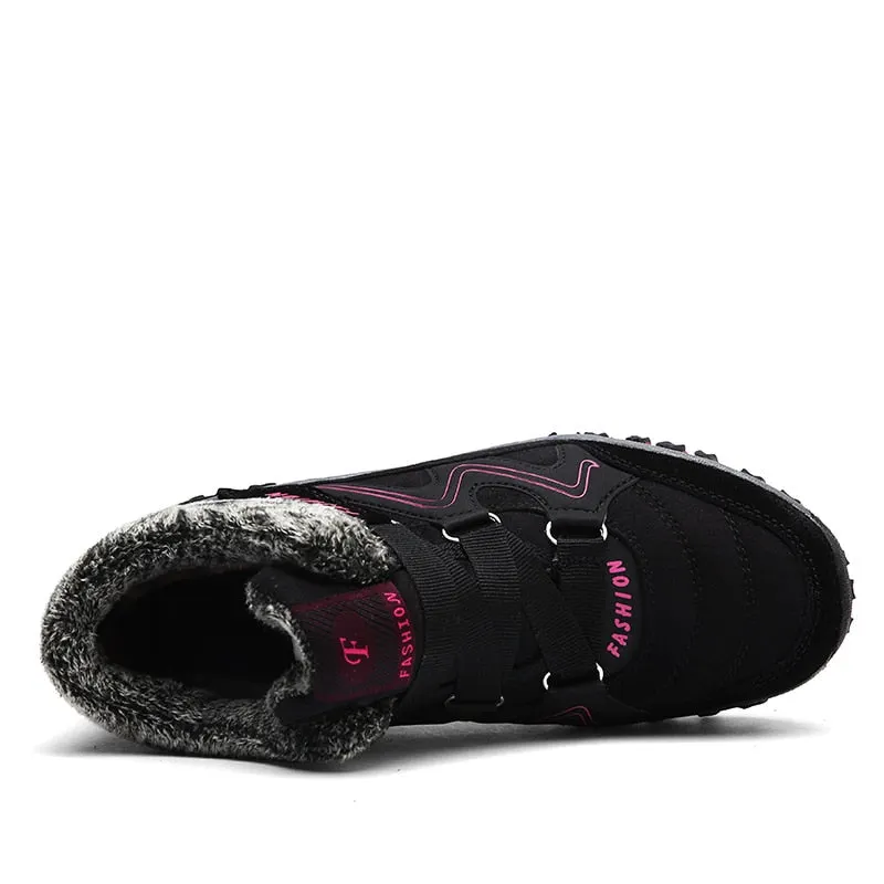 LUFUMA Winter Men Boots with Fur 2022 Warm Leather Snow Boots Men Winter Work Casual Shoes Sneakers High Top Rubber Ankle Boots