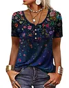 Primavera e ver&atilde;o novas camisetas femininas de manga curta estampadas da moda nacional europeias e americanas