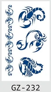 Temporary Tattoos Stickers Geometry Flower Snake Scorpion Juice Ink Lasting Waterproof Arm Chest Waist Hip Realistic Fake Tatoo