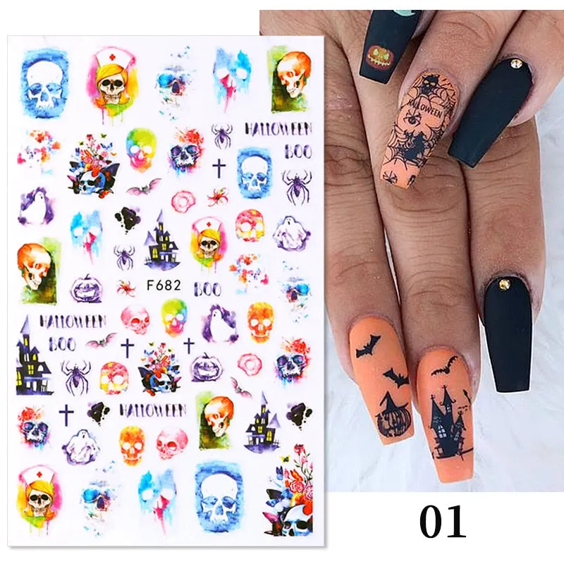 3D Christmas Nail Art Decoration Stickers Sparkly Gold White Colorful  Glitter Geometry Snowflake Winter Slider Nail Foils-Nail Inspo