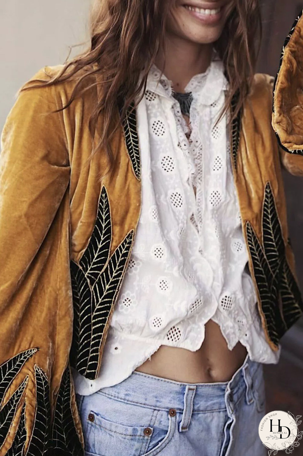 Casual Print Split Joint Cardigan Collar Outerwear