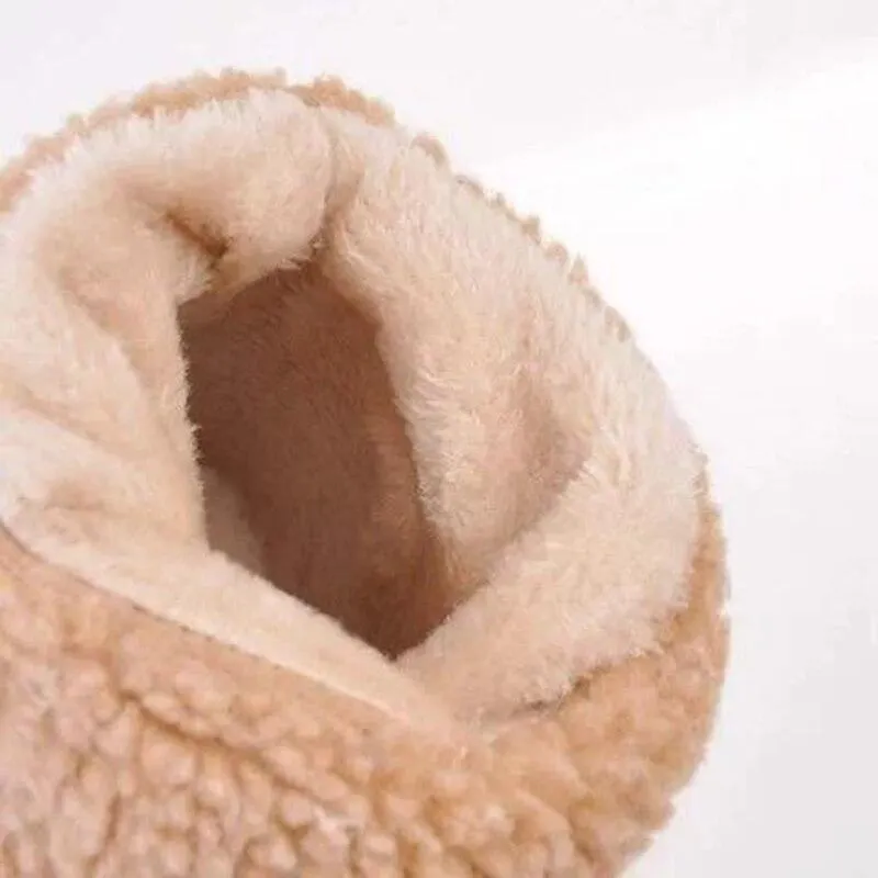 New Women Boots Winter Outdoor Keep Warm Fur Boots Waterproof Women's Snow Boots Thick Heel With Round Head Short Boot 1103