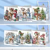 6Pcs Christmas Snowman DIY Diamond Painting Card for Friends Family Gift