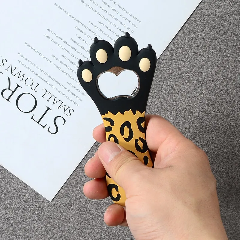 Athvotar Cute Animal Paw Wine Bottle Opener Beer Bottle Opener Cat Magnet Refrigerator Sticker Dog Fridge Magnet Beer Opener